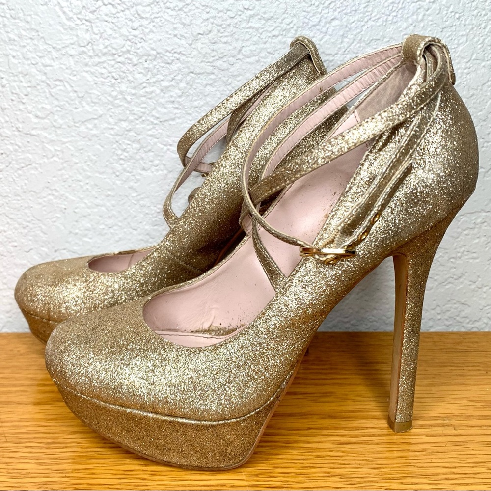 Steve Madden Gold Glitter Heels